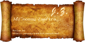 Jánossy Zamfira névjegykártya